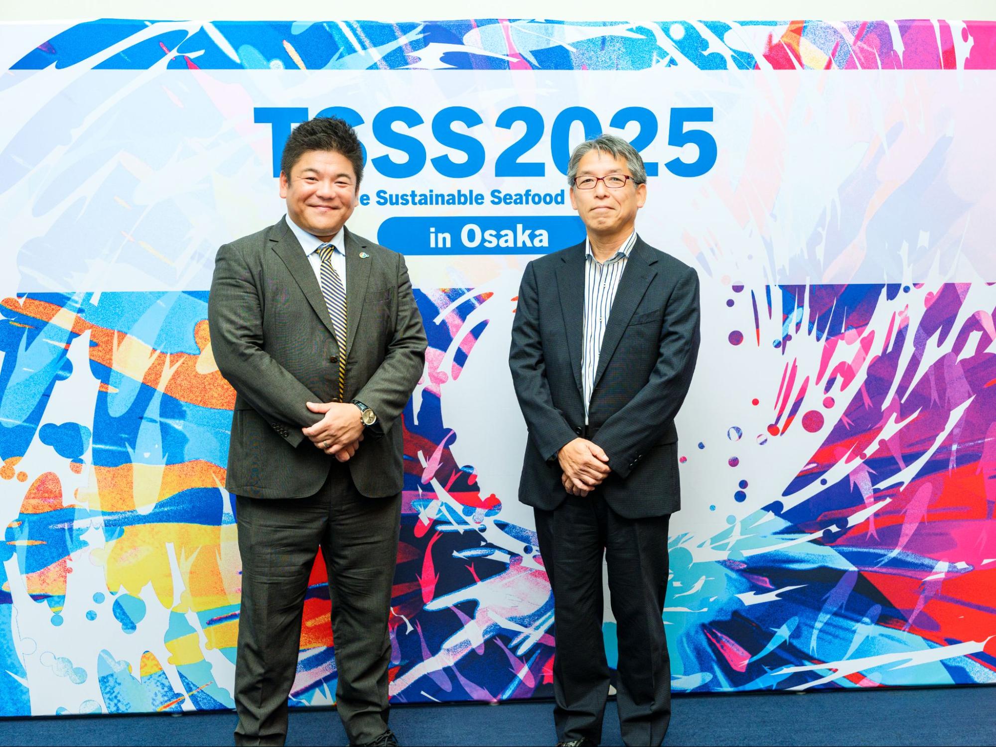 日経BPの河井保博さん（右）とシーフードレガシーの花岡和佳男が、TSSS2025の多様なセッションを振り返った